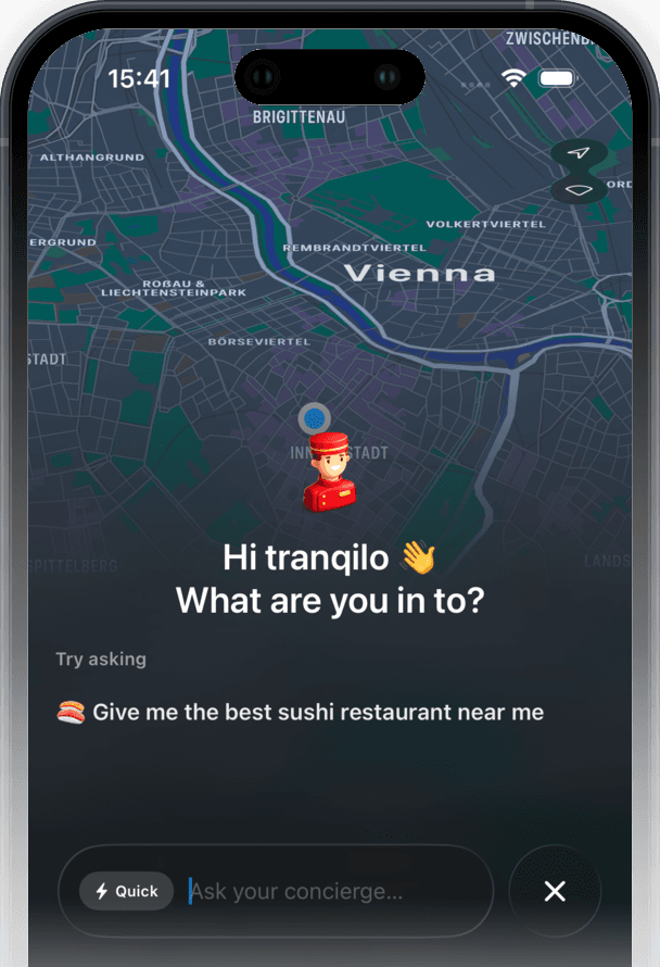 Ask the AI Concierge in the Trepai app